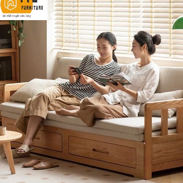 Alternative view of Ghế Sofa Bed, Sofa Giường Gỗ Có Ngăn Kéo TTG VSG07
