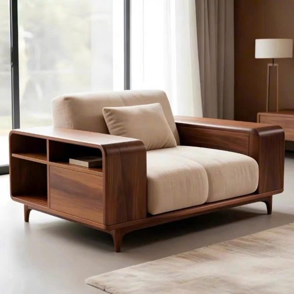 Alternative view of Ghế sofa gỗ tự nhiên đệm nỉ VS108