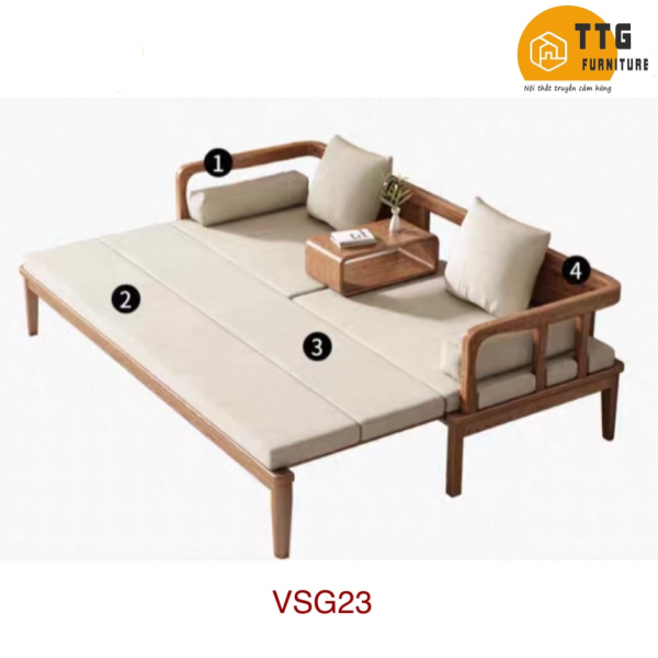 Ghế Sofa Bed, Sofa Giường Gỗ TTG VSG23