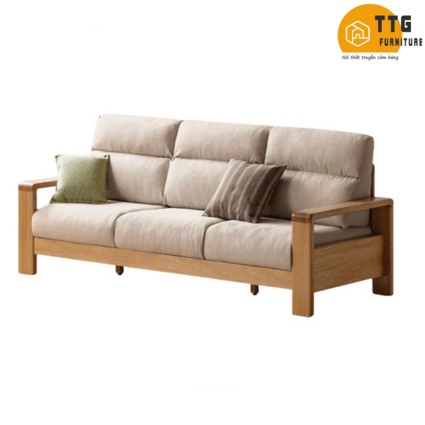 Ghế Sofa Gỗ Đệm Nỉ Phong Cách Hiện Đại TTG VSN56