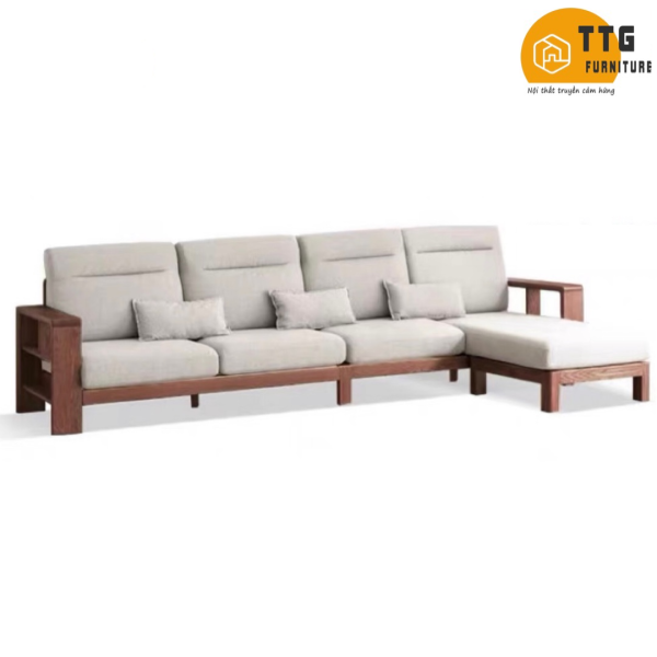 Ghế Sofa Góc Gỗ Đệm Nỉ Phong Cách Hiện Đại TTG VSN62
