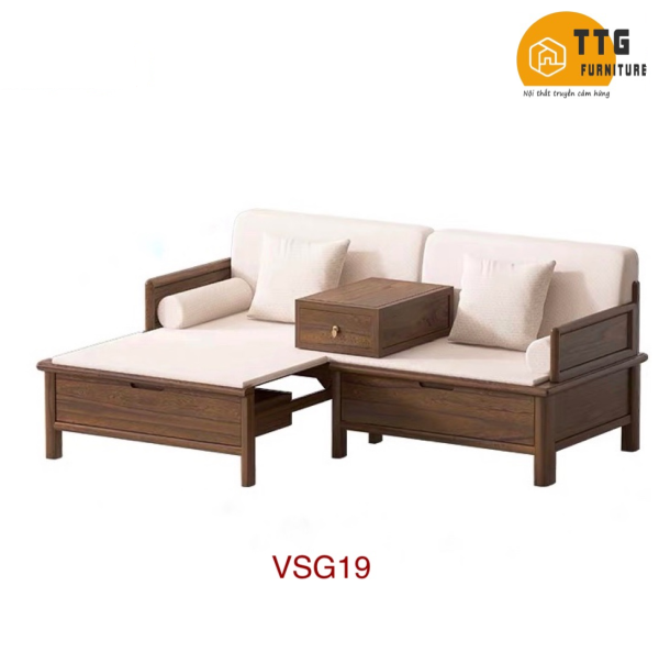 Ghế Sofa Bed, Sofa Giường Gỗ Có Ngăn Kéo TTG VSG19