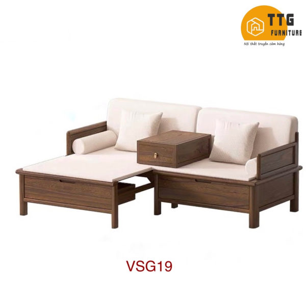 Ghế Sofa Bed, Sofa Giường Gỗ Có Ngăn Kéo TTG VSG19