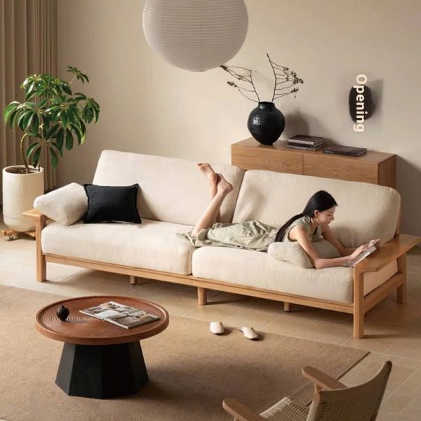 Alternative view of Ghế sofa gỗ đệm nỉ TTG VSN49