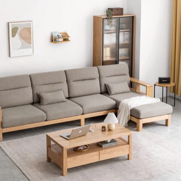 Alternative view of Ghế Sofa Góc Gỗ Đệm Nỉ Phong Cách Hiện Đại TTG VSN62