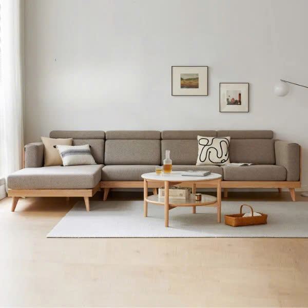 Alternative view of Ghế Sofa Góc Gỗ Đệm Nỉ Phong Cách Hiện Đại TTG VSN63
