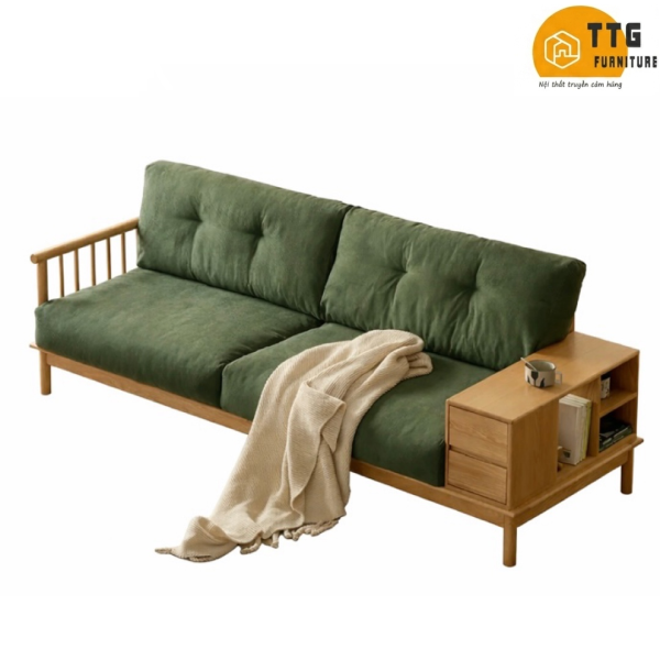 Ghế Sofa Gỗ Đệm Nỉ Phong Cách Hiện Đại TTG VS69