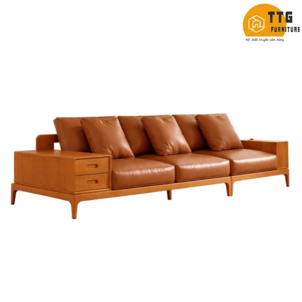 Ghế Sofa Gỗ Đệm Nỉ Phong Cách Hiện Đại TTG VS70