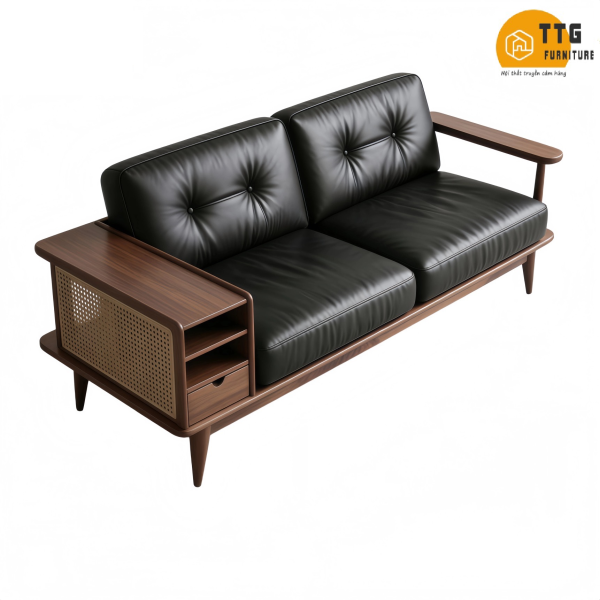 Ghế Sofa Gỗ Đệm Nỉ Phong Cách Hiện Đại TTG VS74