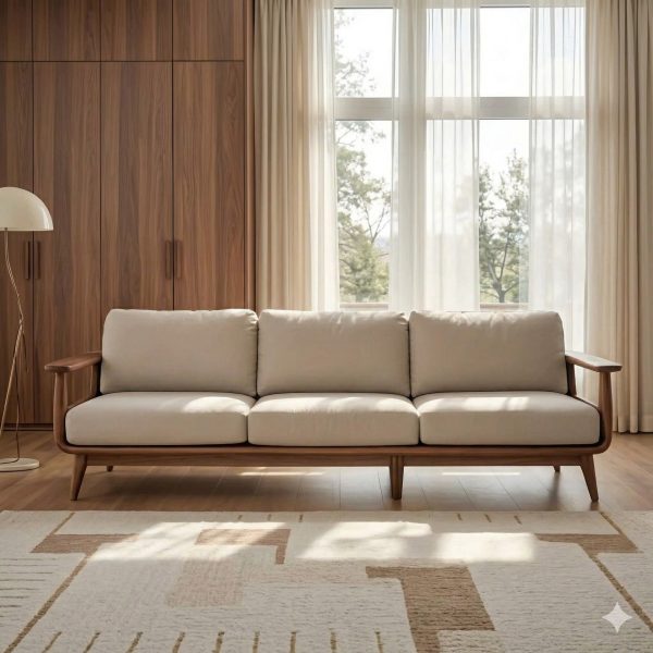 Alternative view of Ghế Sofa Gỗ Đệm Nỉ Phong Cách Hiện Đại TTG VS73