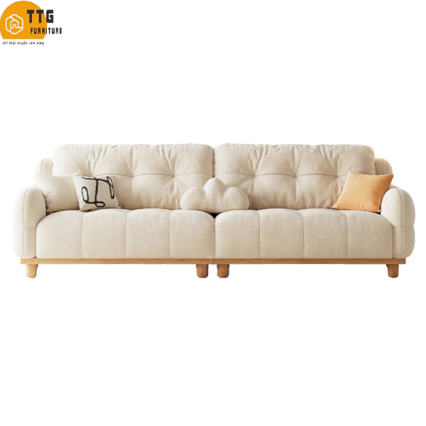 Ghế sofa gỗ đệm nỉ VS54