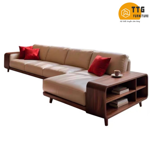 Ghế Sofa Góc Gỗ Phong Cách Hiện Đại Sang Trọng VS105