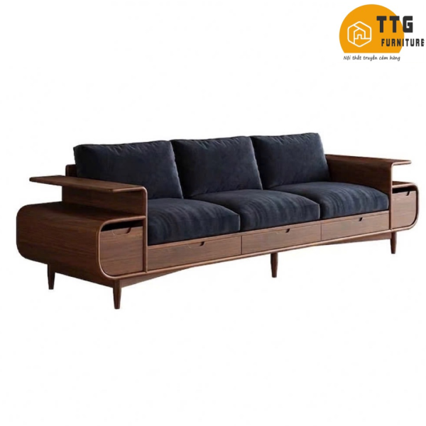 Ghế Sofa Gỗ Ngăn Kéo Phong Cách Hiện Đại VS122
