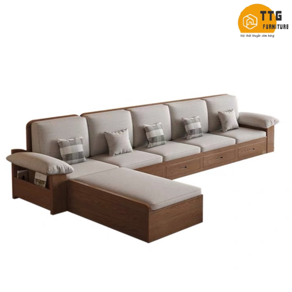 Ghế Sofa Gỗ Ngăn Kéo Phong Cách Hiện Đại VS135
