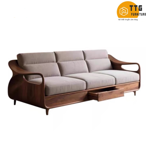 Ghế Sofa Gỗ Ngăn Kéo Phong Cách Hiện Đại VS87