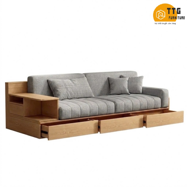 Ghế Sofa Gỗ Ngăn Kéo Phong Cách Hiện Đại VS137