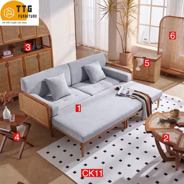 Combo Nội Thất Phòng Khách Phong Cách Indochine CK11