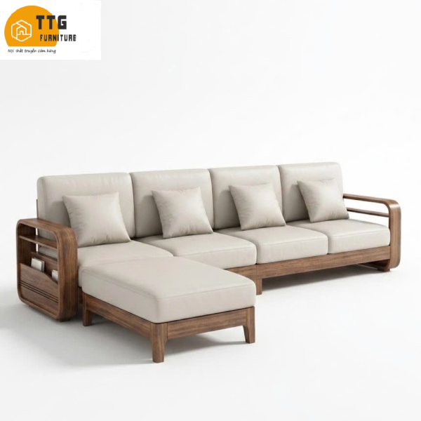Bộ Ghế Sofa Gỗ Tự Nhiên Phong Cách Hiện Đại VS141