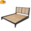 Giường Ngủ Gỗ Phối Mây Phong Cách Retro VG05