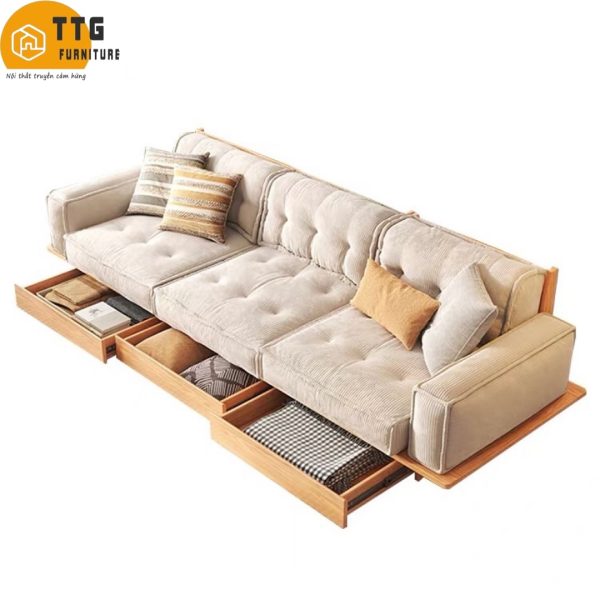 Ghế sofa gỗ có ngăn kéo Trường Giang TTG- VS50