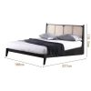 Giường Ngủ Gỗ Phối Mây Phong Cách Retro VG05
