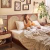 Giường Ngủ Gỗ Tự Nhiên Phối Mây VG06