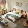 Giường Ngủ Gỗ Tự Nhiên Phối Mây VG14