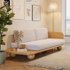 Ghế sofa gỗ phòng khách đệm nỉ da VS51