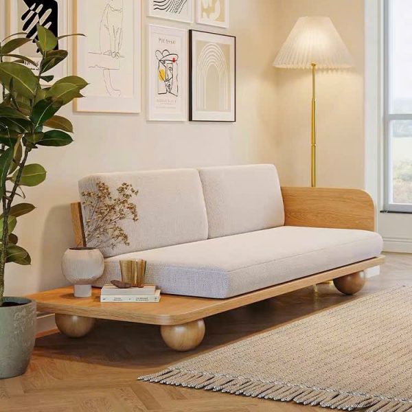 Alternative view of Ghế sofa gỗ phòng khách đệm nỉ da VS51