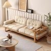 Ghế sofa gỗ đệm nỉ phong cách Nhật Bản VS53