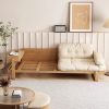 Ghế sofa gỗ đệm nỉ phong cách Nhật Bản VS53