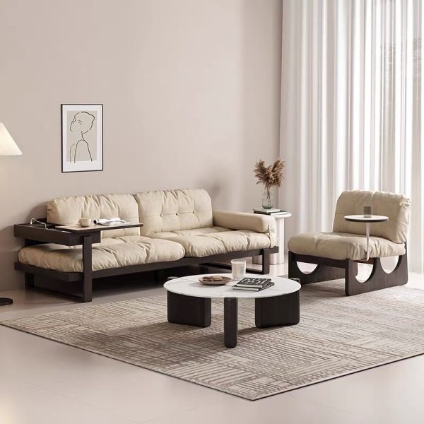 Alternative view of Ghế sofa gỗ đệm nỉ phong cách Nhật Bản VS53