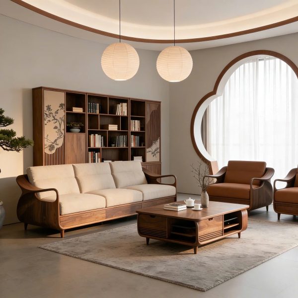 Alternative view of Ghế Sofa Gỗ Ngăn Kéo Phong Cách Hiện Đại VS87