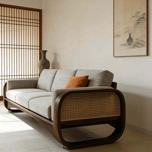 Alternative view of Ghế Sofa Gỗ Phối Mây Phong Cách Hiện Đại Sang Trọng VS97