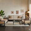 Ghế Sofa Gỗ Phối Mây Phong Cách Indochine VS111