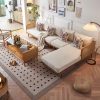 Ghế Sofa Góc Gỗ Phối mây Phong Cách Hiện Đại VS112