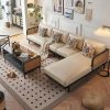 Ghế Sofa Góc Gỗ Phối mây Phong Cách Hiện Đại VS112