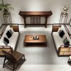 Ghế Sofa Gỗ Phối Mây Phong Cách Indochine Hiện Đại VS123