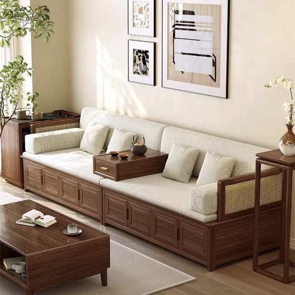 Alternative view of Ghế Sofa Gỗ Phối Mây Phong Cách Hiện Đại VS132