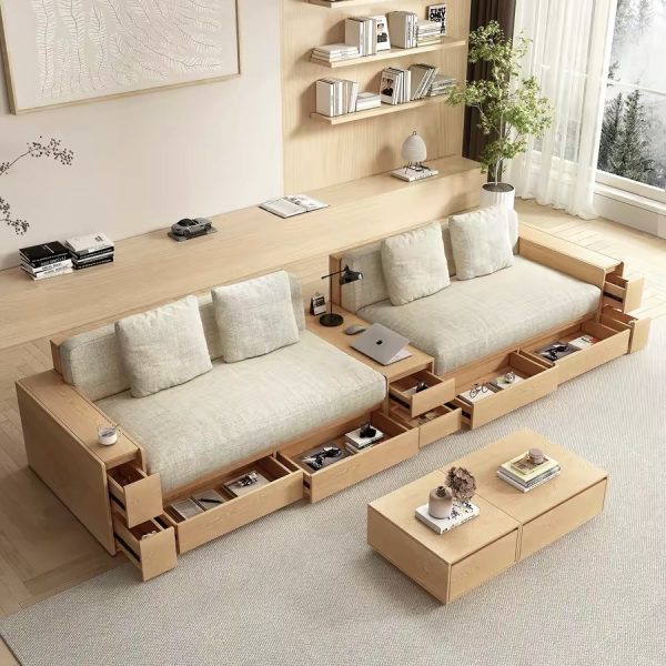 Alternative view of Ghế Sofa Gỗ Ngăn Kéo Phong Cách Hiện Đại VS136