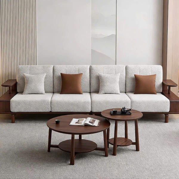 Alternative view of Bộ Ghế Sofa Gỗ Tự Nhiên Có Kệ Để Đồ VS138
