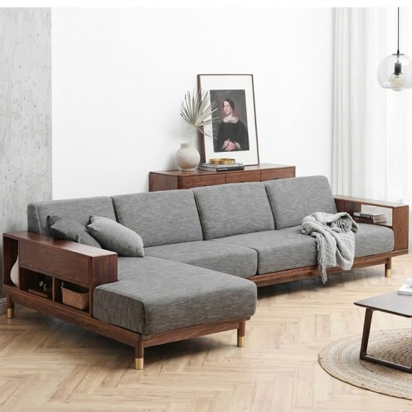 Alternative view of Ghế Sofa Góc Gỗ Phối mây Phong Cách Hiện Đại VS139