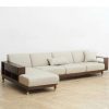 Ghế Sofa Góc Gỗ Phối mây Phong Cách Hiện Đại VS139