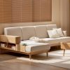 Ghế Sofa Góc Gỗ Phối mây Phong Cách Hiện Đại VS139