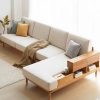 Ghế Sofa Góc Gỗ Phối mây Phong Cách Hiện Đại VS139