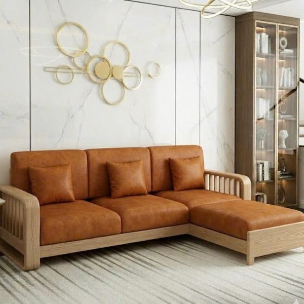 Alternative view of Bộ Ghế Sofa Gỗ Tự Nhiên Có Kệ Để Đồ VS140